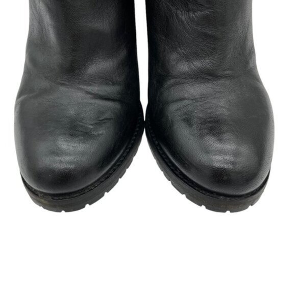 Jimmy Choo Dart Biker Buckle Black Leather Combat Boot Women Size 37.5 - Picture 4 of 13